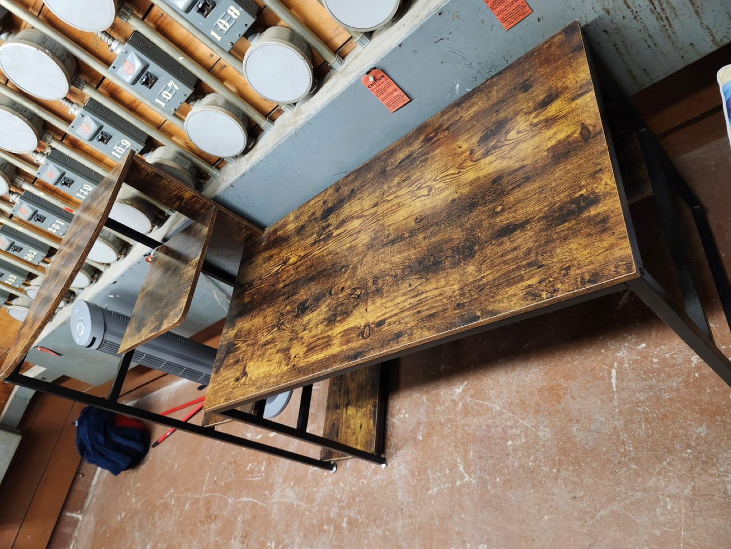 Rustic Brown Computer Desk with Bookshelf - photo 4