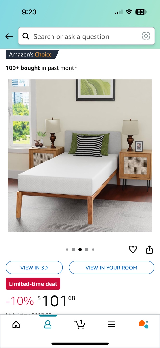Memory Foam Gel Mattress - Twin Size - photo 2