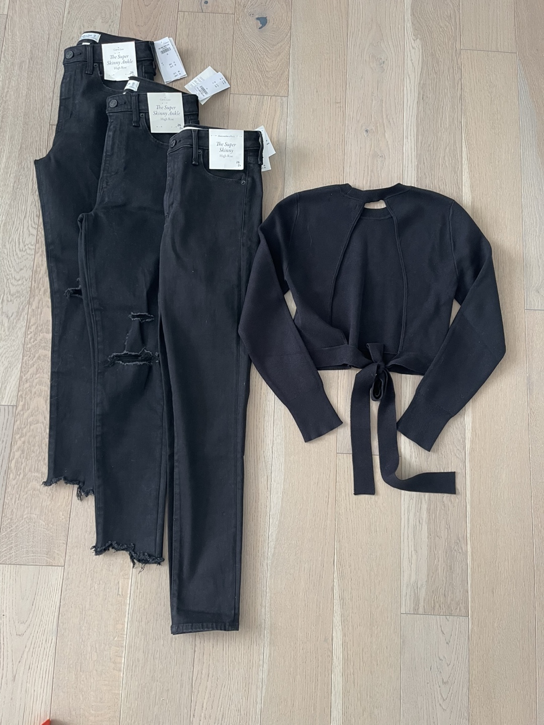 New Abercrombie woman’s jeans & sweater $80 each