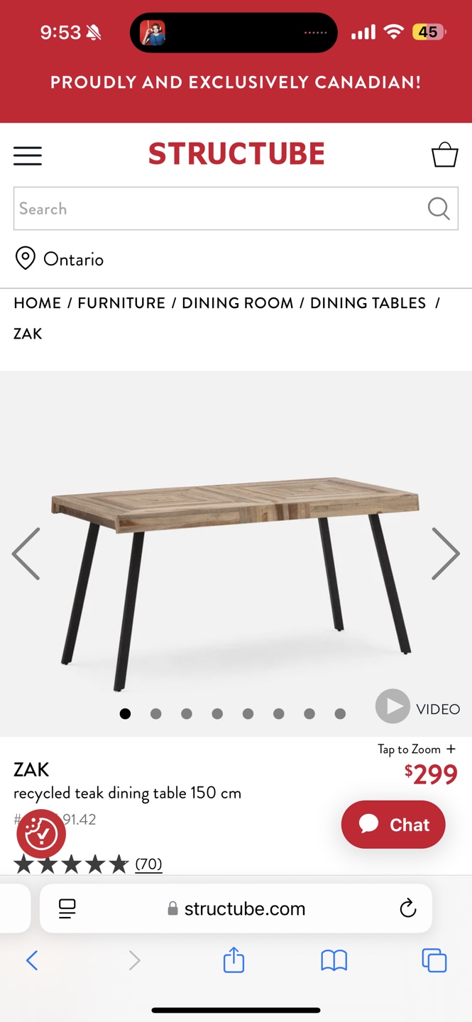 Structube Zak Dining Table (120)  and Two Chairs (120=240 - photo 5