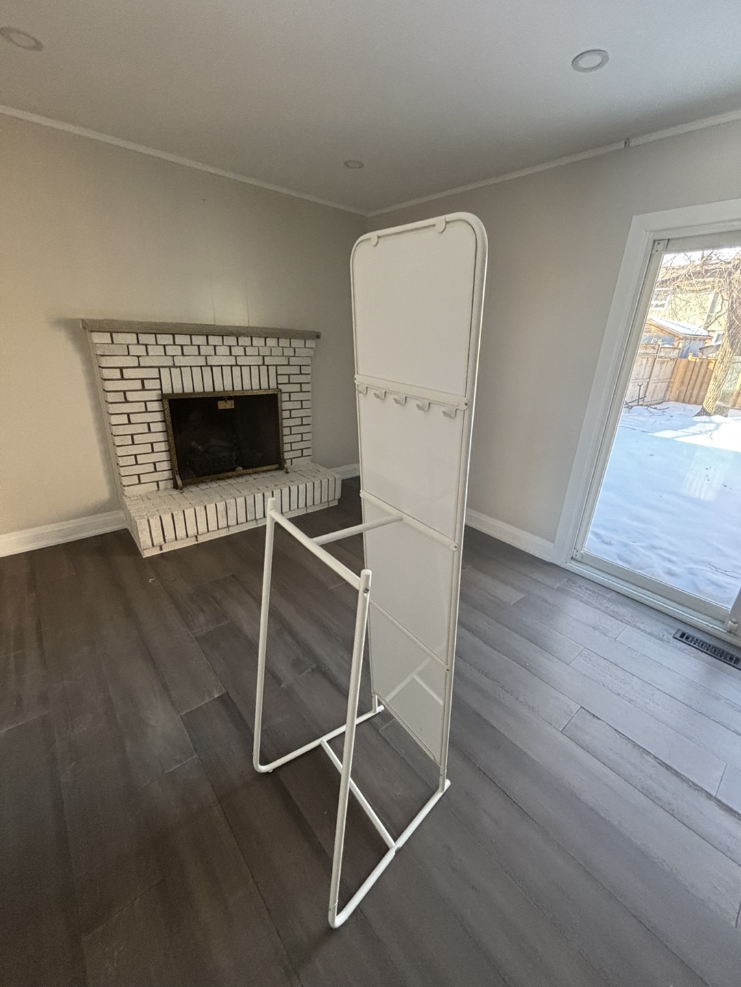 IKEA- White Full-Length Freestanding Mirror with Clothes Rack - photo 2