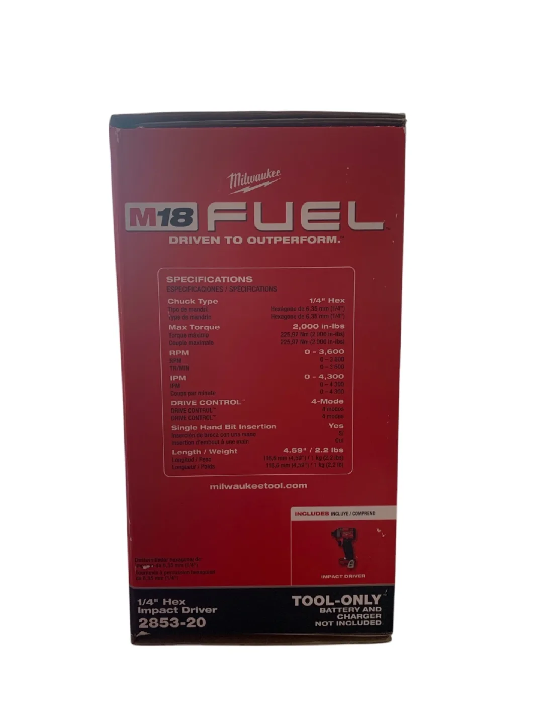 Milwaukee M18 FUEL 1/4" Hex Impact Driver 2853-20 - Tool Only image indicator(2)