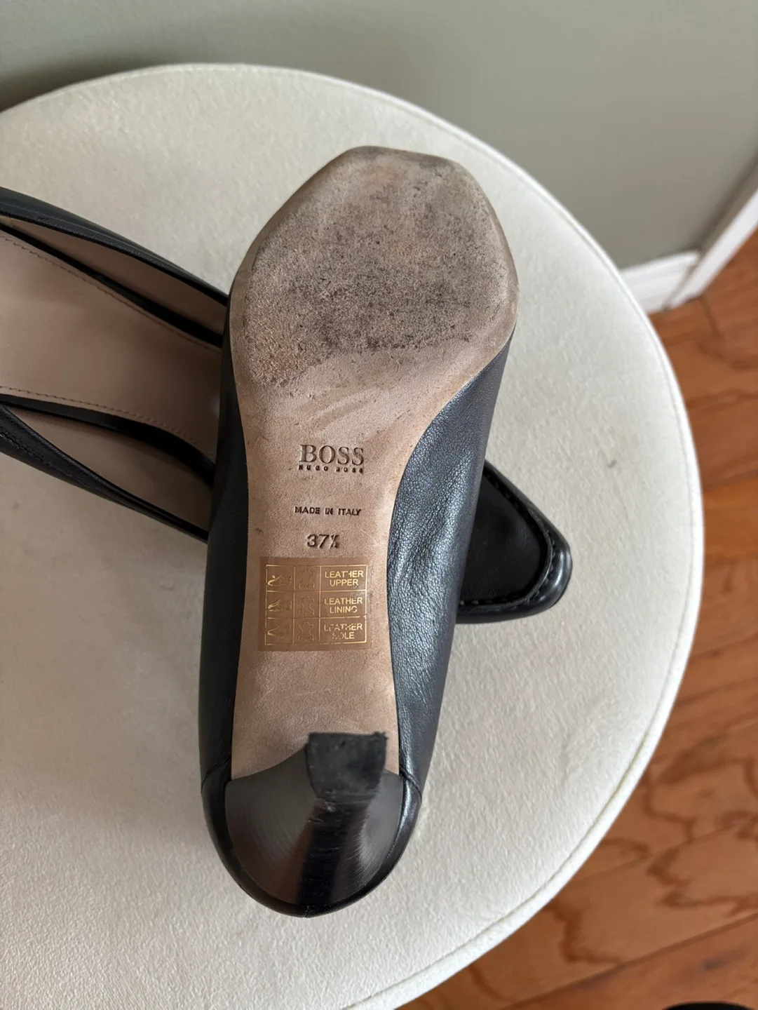 Hugo Boss Black Leather Heels - Size 37 image indicator(5)