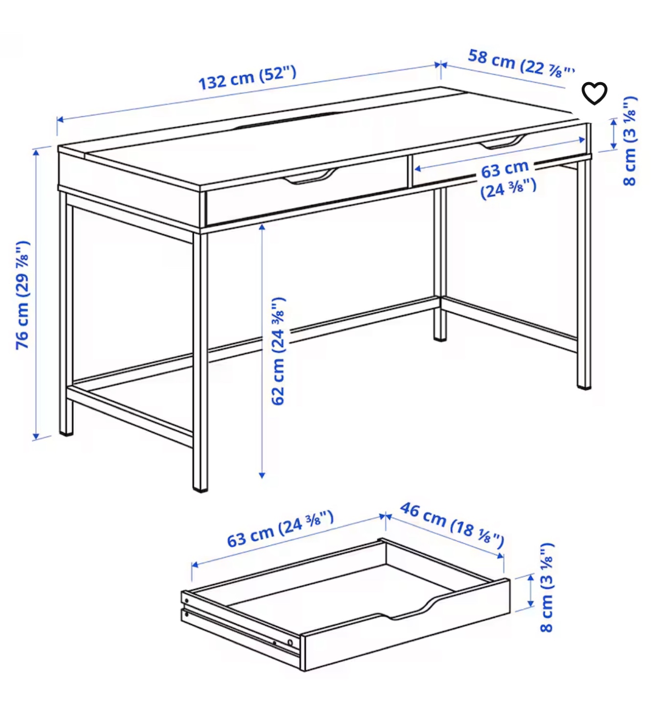 IKEA Alex desk 52 inch - photo 2