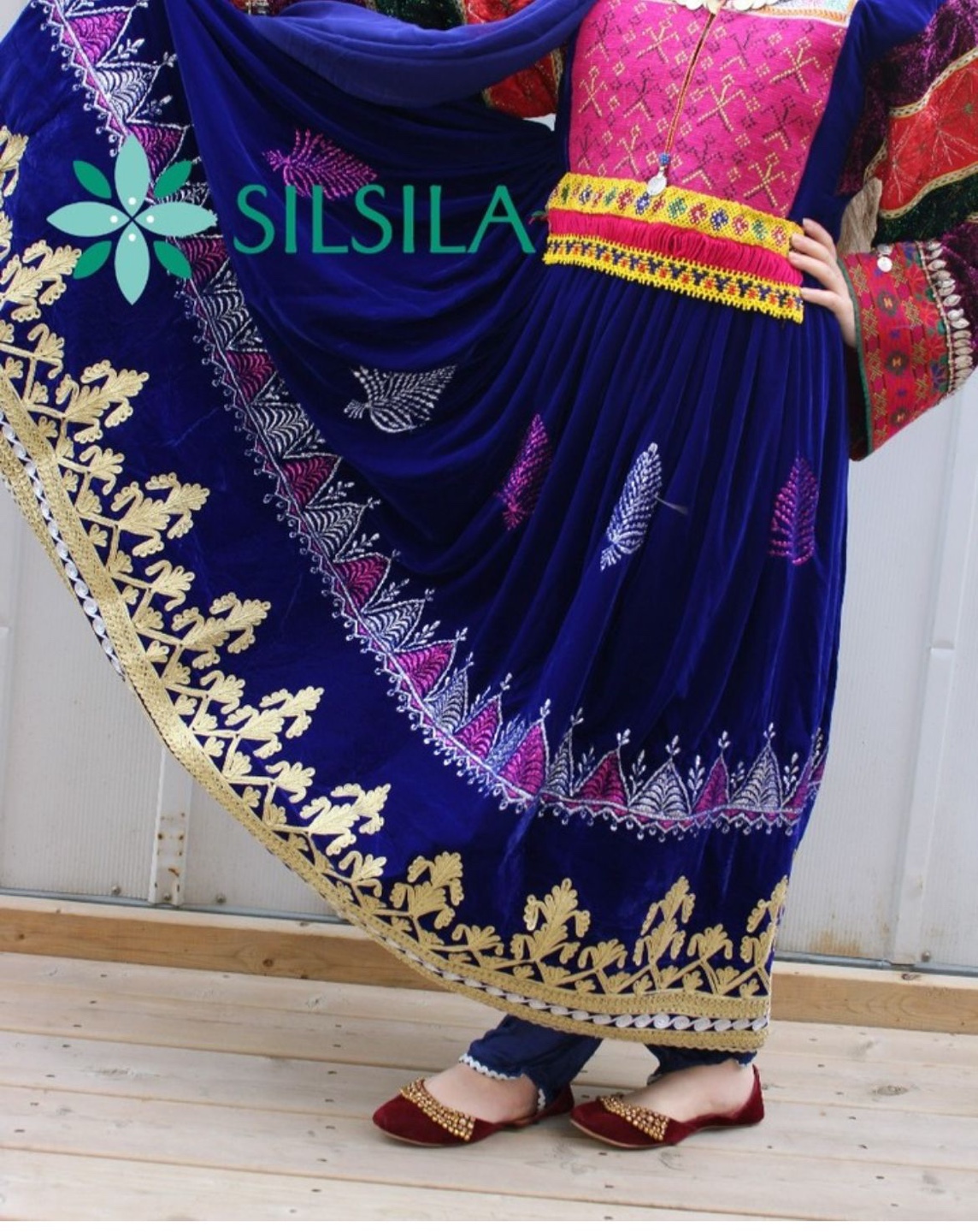 Gorgeous Hand-Embroidered Uzbek Silk Frock