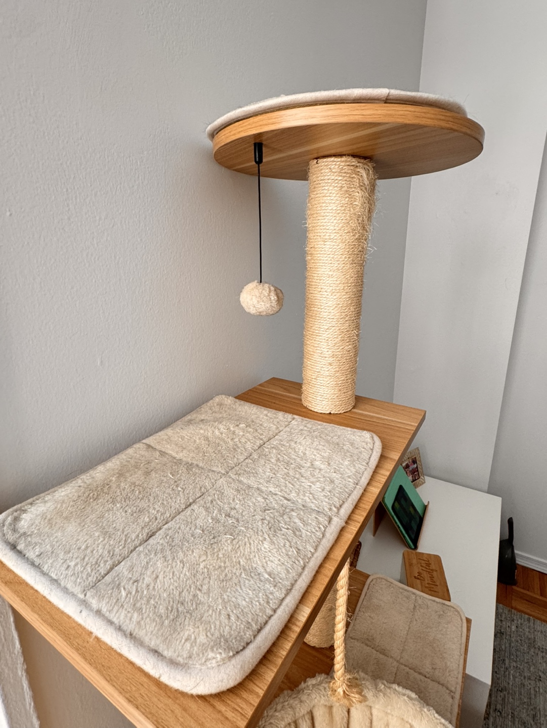 Cat Tree Condo - Beige and Natural Wood - photo 5