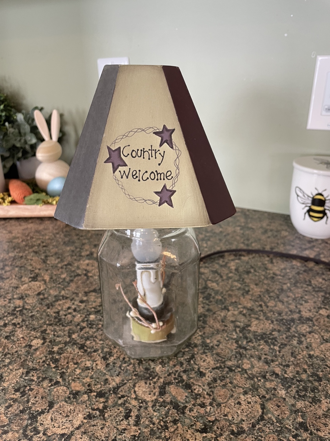 Country Welcome Jar Lamp - photo 2