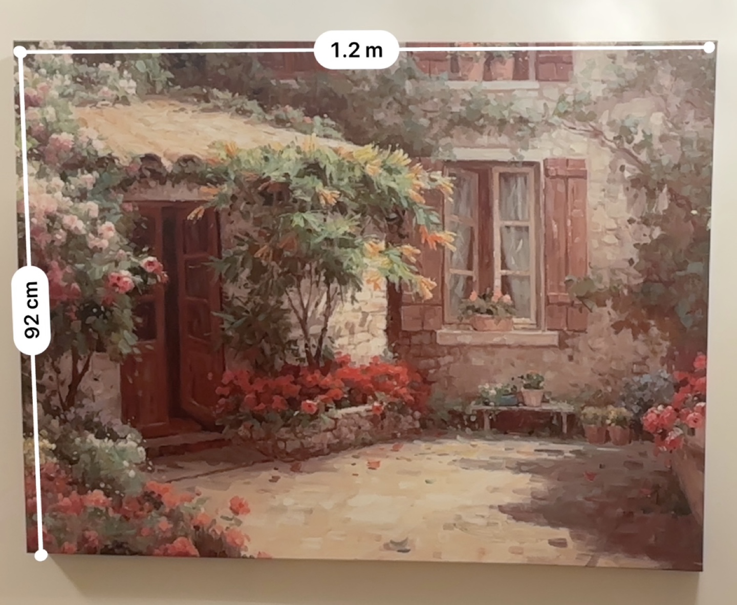 Large Canvas Wall Art - Mediterranean Courtyard Scene - photo 2