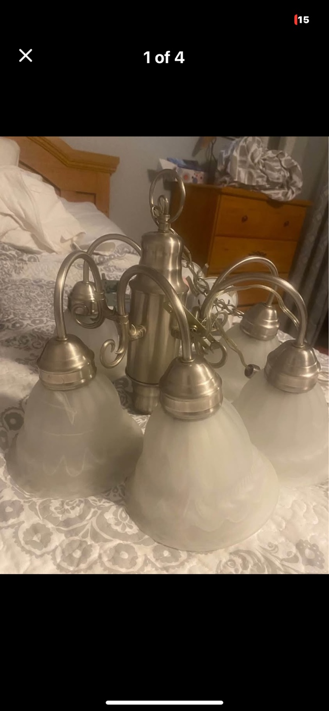 Five-light Chandelier and Three-light Vanity Light Set - photo 3