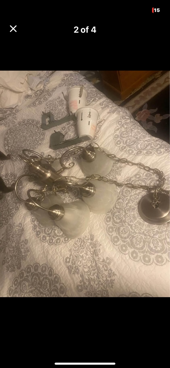 Five-light Chandelier and Three-light Vanity Light Set - photo 2