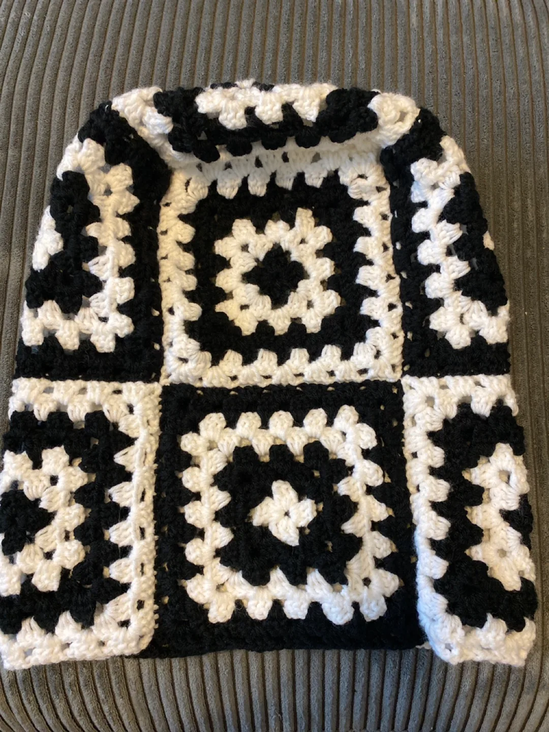 Granny Square Balaclava - Black and White image indicator(2)