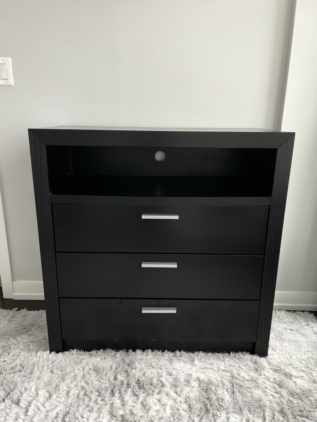 Black Three-Drawer Chest