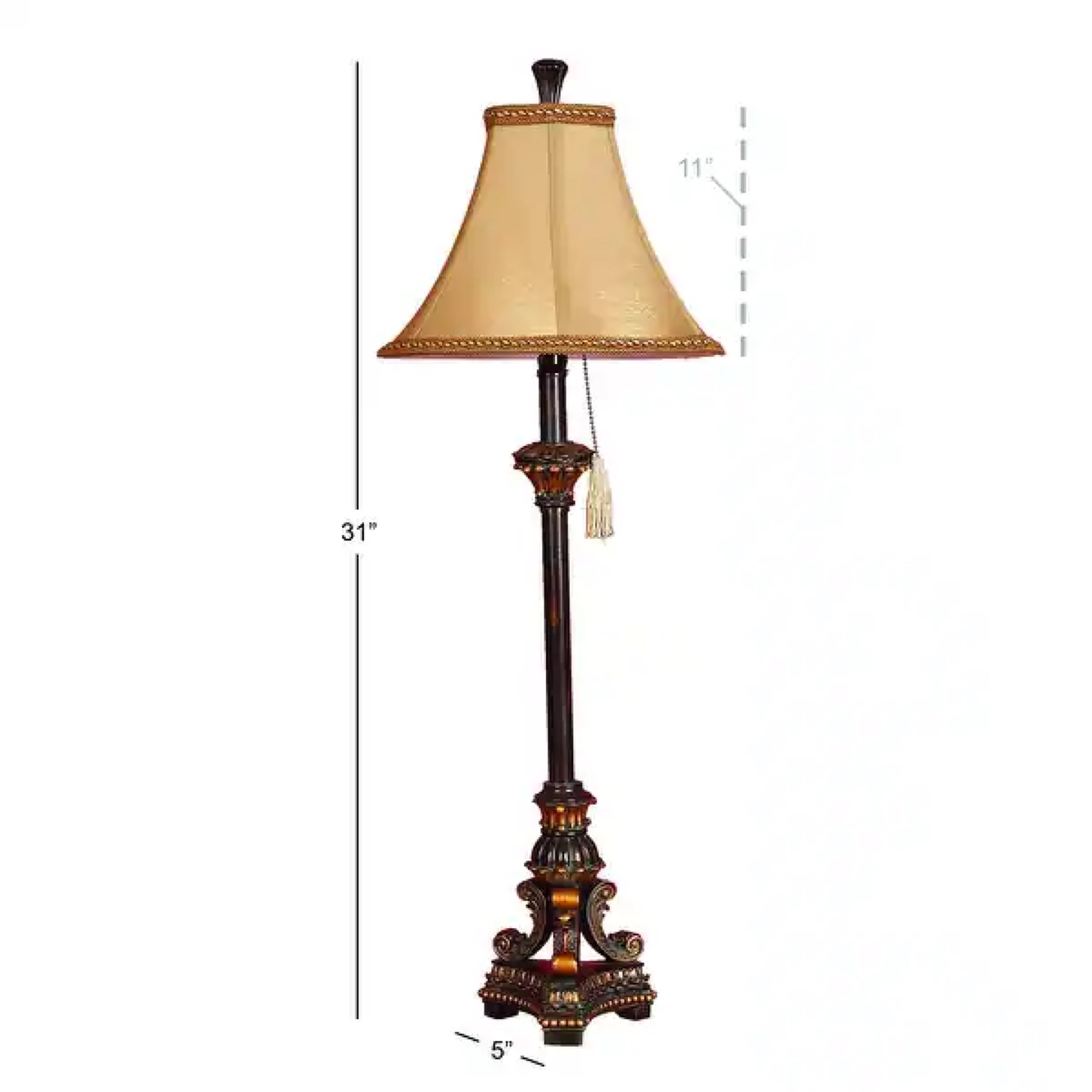 Elegant 31" Tall Table Lamp with Beige Shade - photo 2