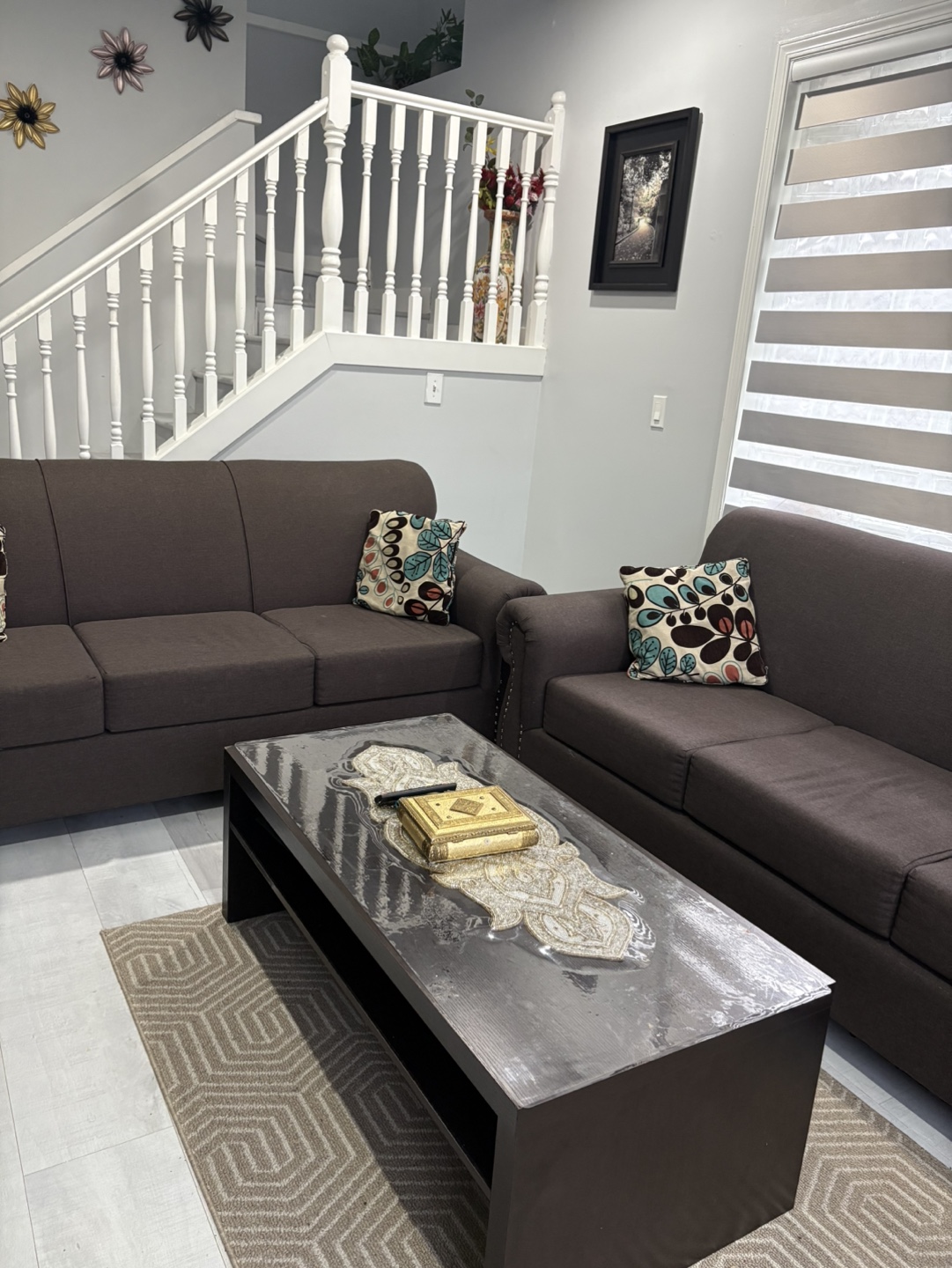 Brown Sofa Set with Coffee Table - photo 3