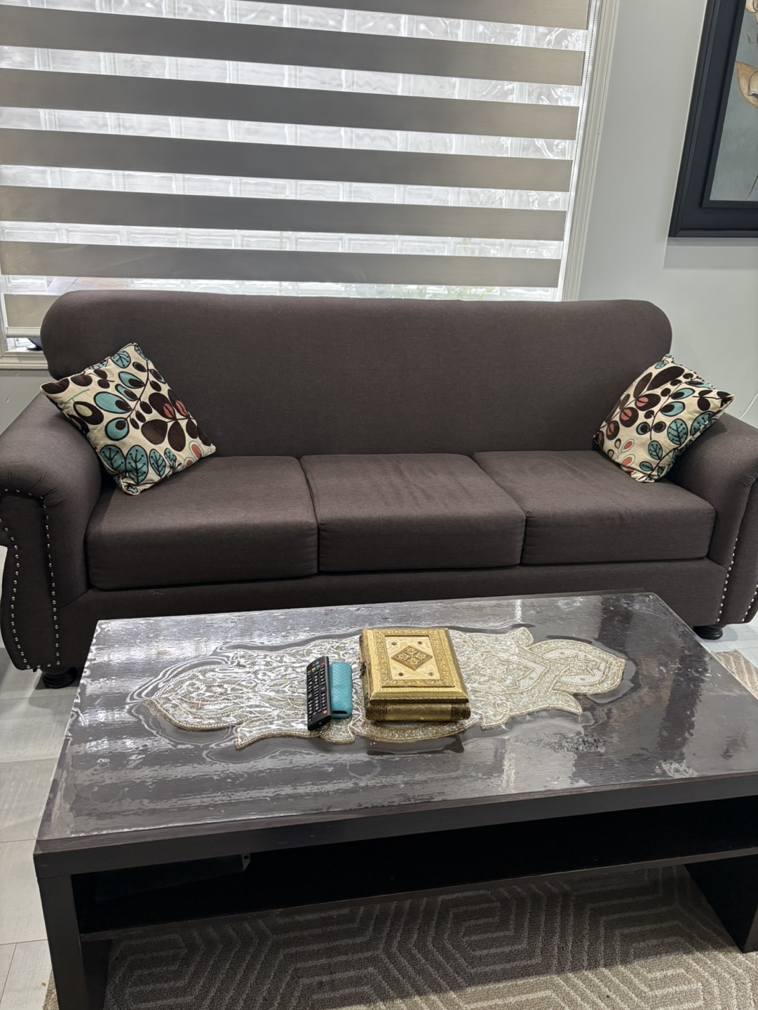 Brown Sofa Set with Coffee Table - photo 4