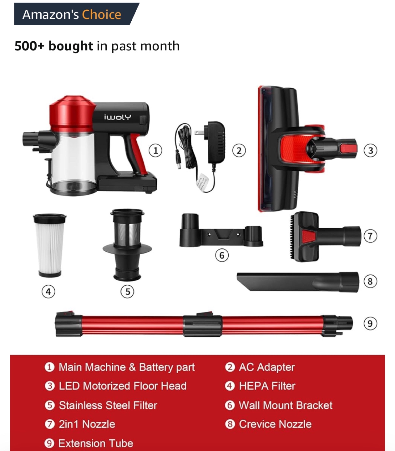 New iwoly Cordless Vacuum Cleaner with Attachments