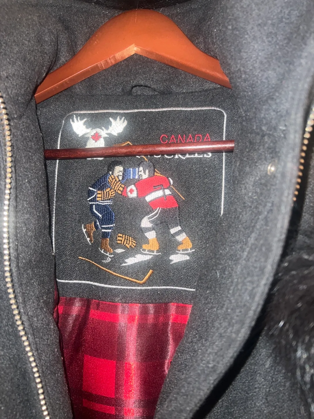 Moose Knuckles Black Wool Coat with Fur Trim image indicator(3)