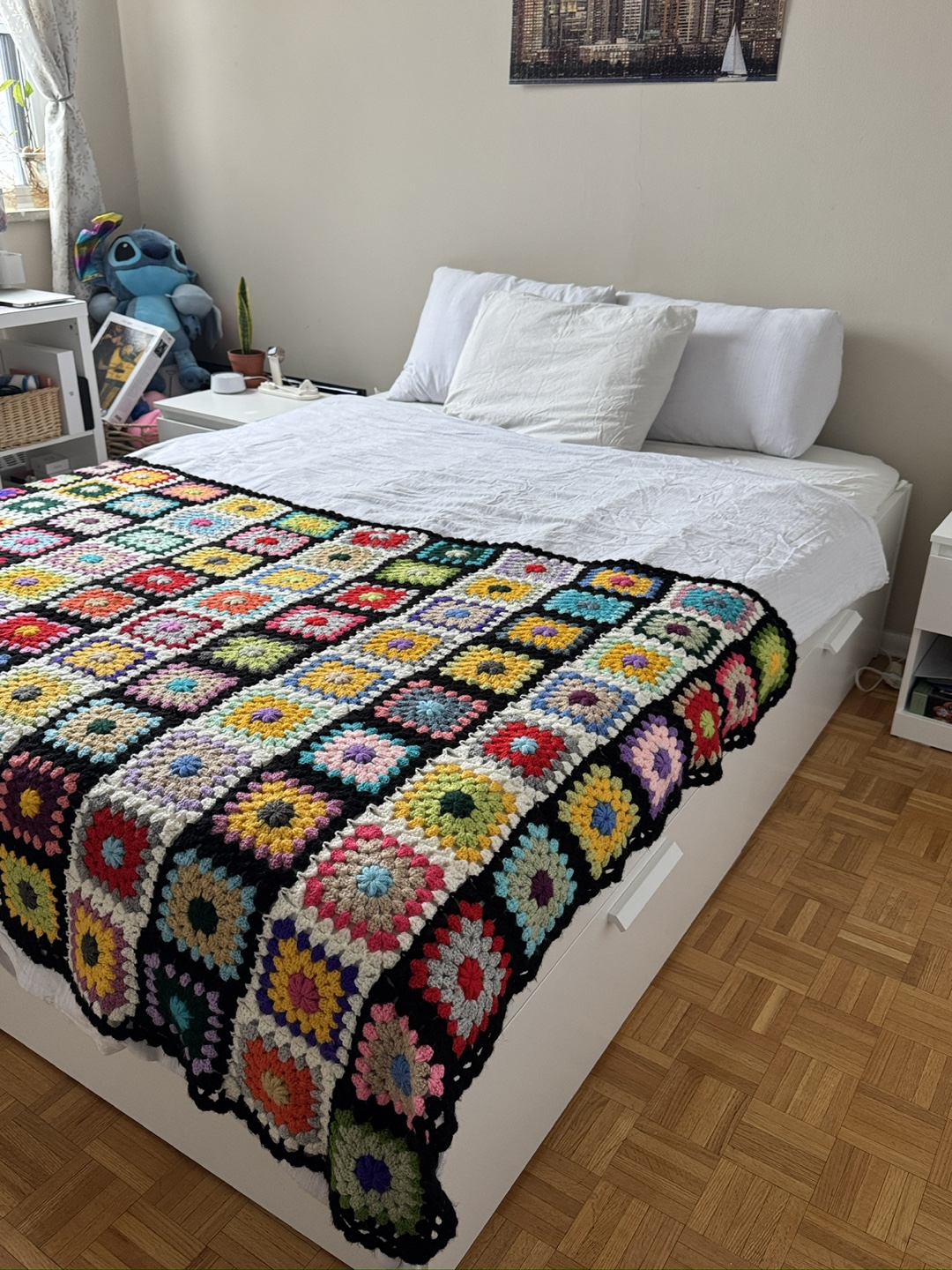White MALM Bed Frame with Storage and bed all together - photo 2