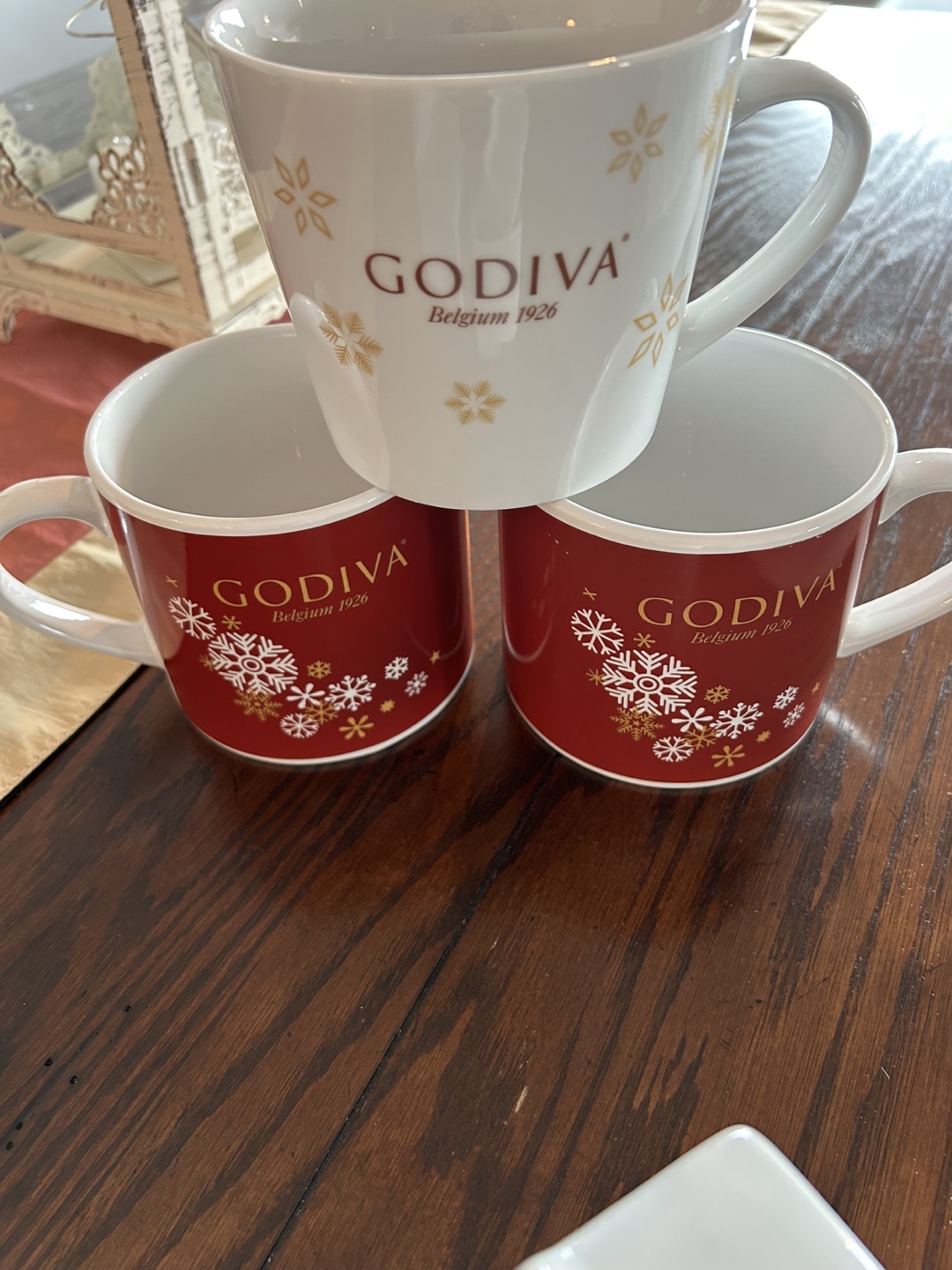 Godiva Coffee Mugs Large With Porcelain Milk-Sugar Holders - photo 2
