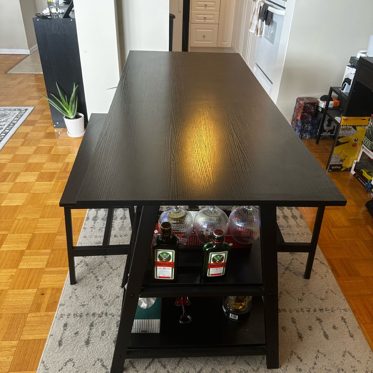 Black Kitchen Table Set with Benches - photo 4