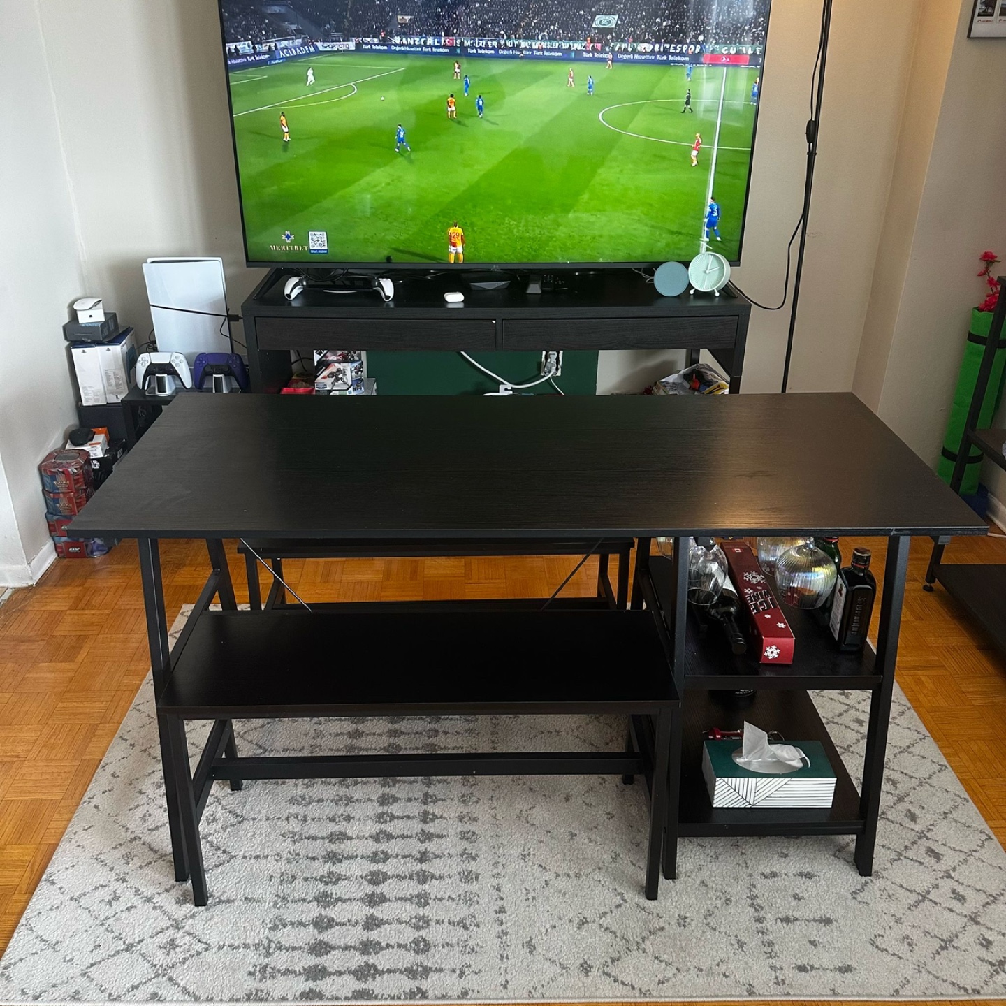 Black Kitchen Table Set with Benches