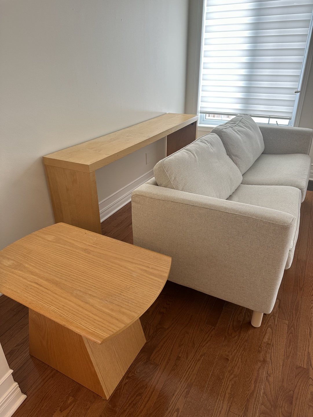Modern Minimalist Wood Console Table sofa table - photo 2