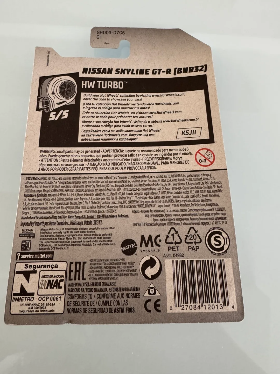 HOT WHEELS NISSAN SKYLINE GT-R BNR32 GRAY DIECAST image indicator(3)