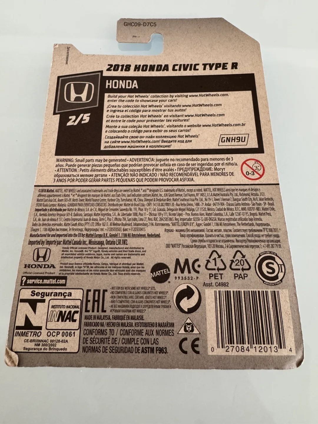 HOT WHEELS 2018 HONDA CIVIC TYPE R DIECAST image indicator(3)