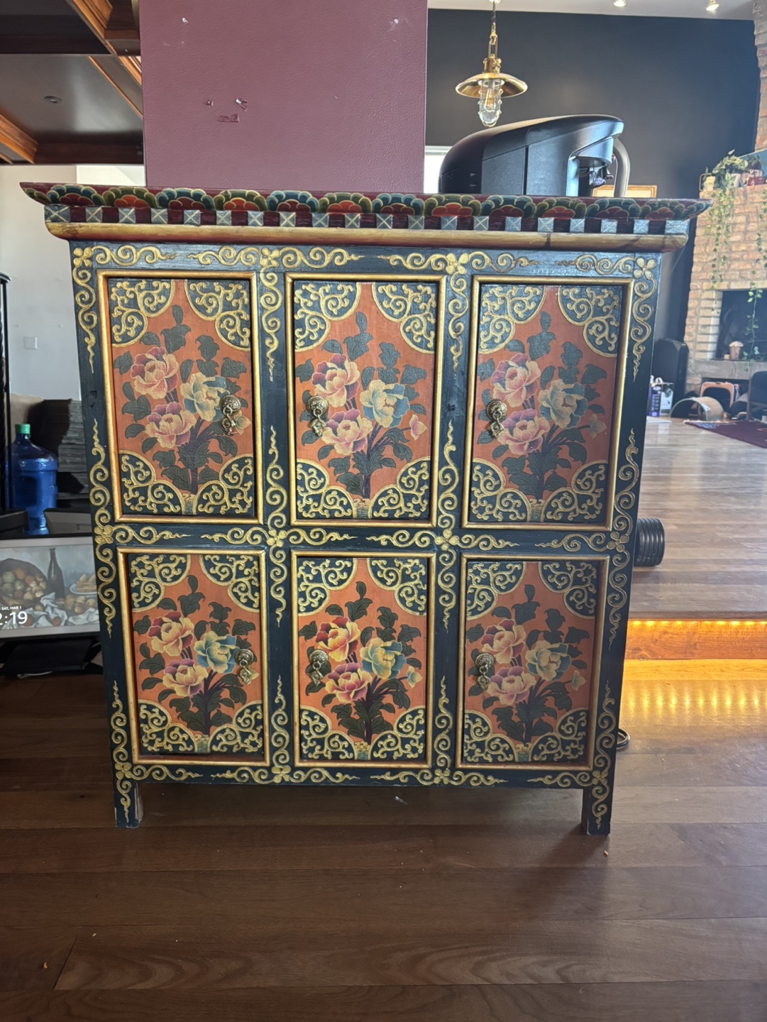 Hand-Painted Tibetan Cabinet