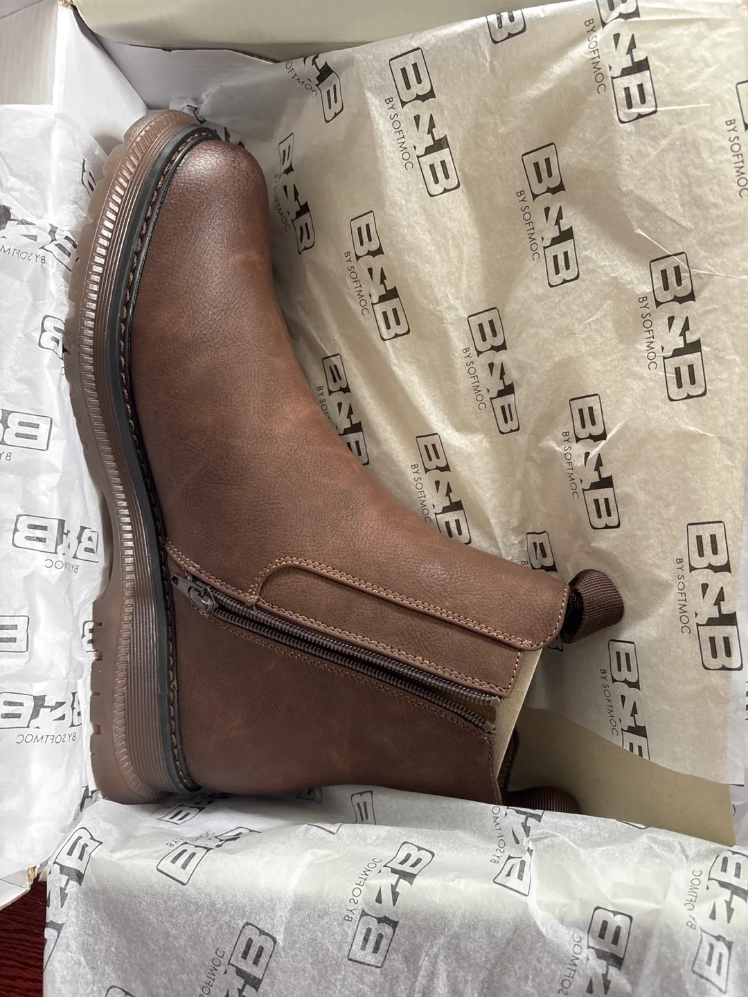 Men's Brown Leather B&B by Softmoc Chelsea Boots - Size 43 image indicator(2)