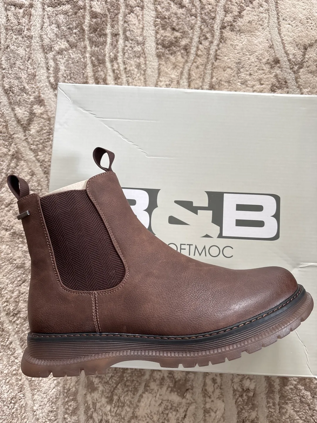 Men's Brown Leather B&B by Softmoc Chelsea Boots - Size 43 image indicator(3)
