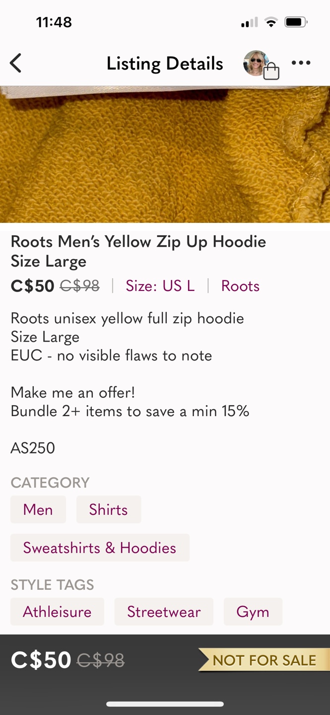 Roots zip up hoodie men’s/unisex size large - photo 3