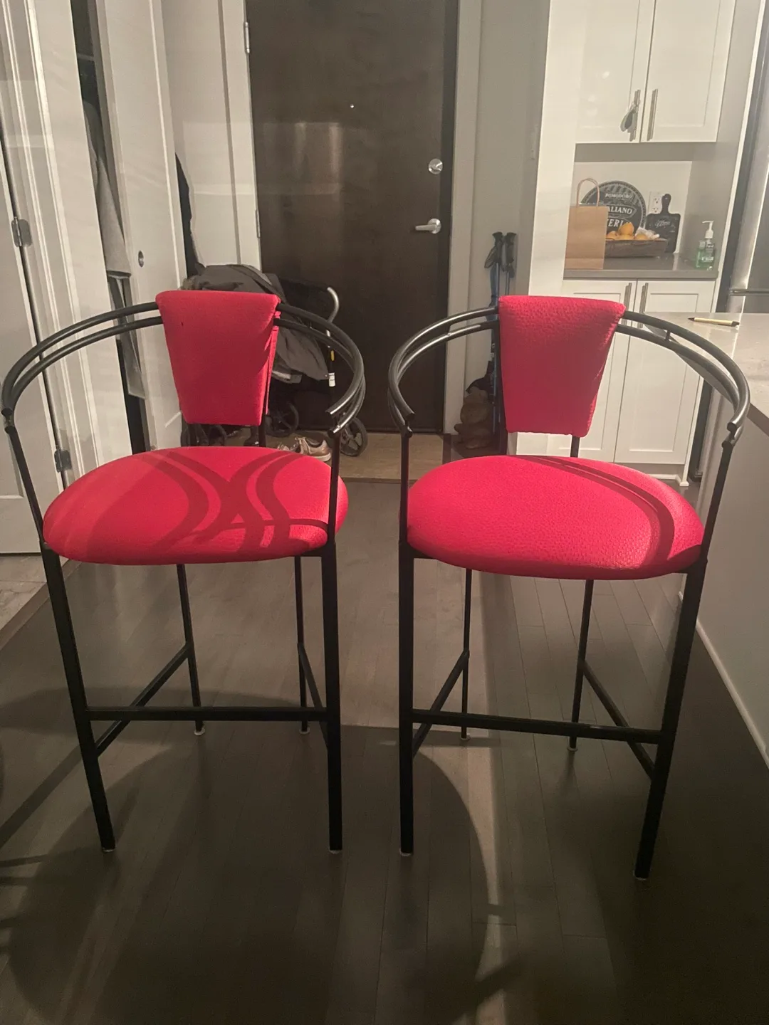 Pair of Red Bar Stools thumbnail