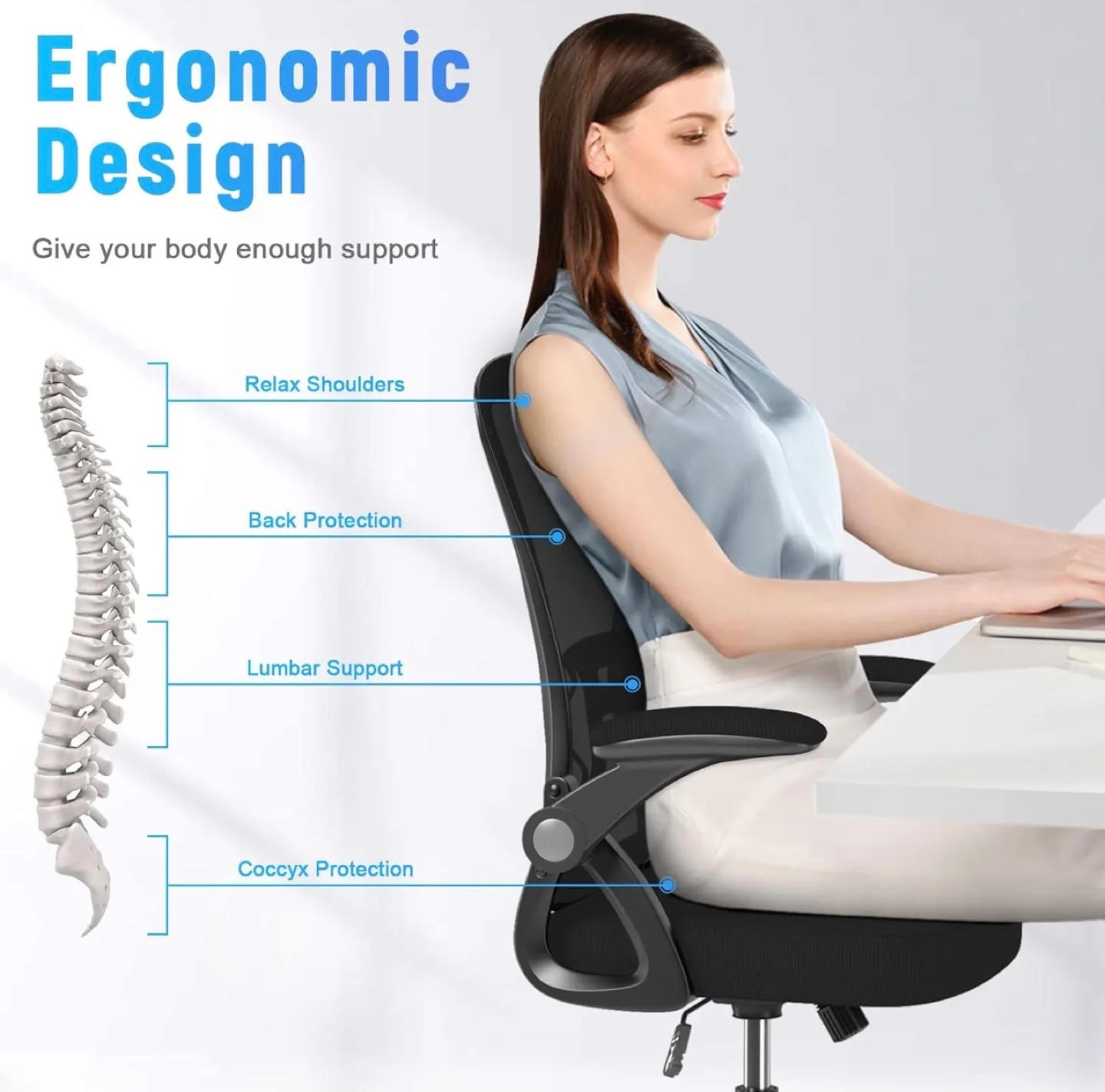 Ergonomic Office Chair with Adjustable Armrests image indicator(4)
