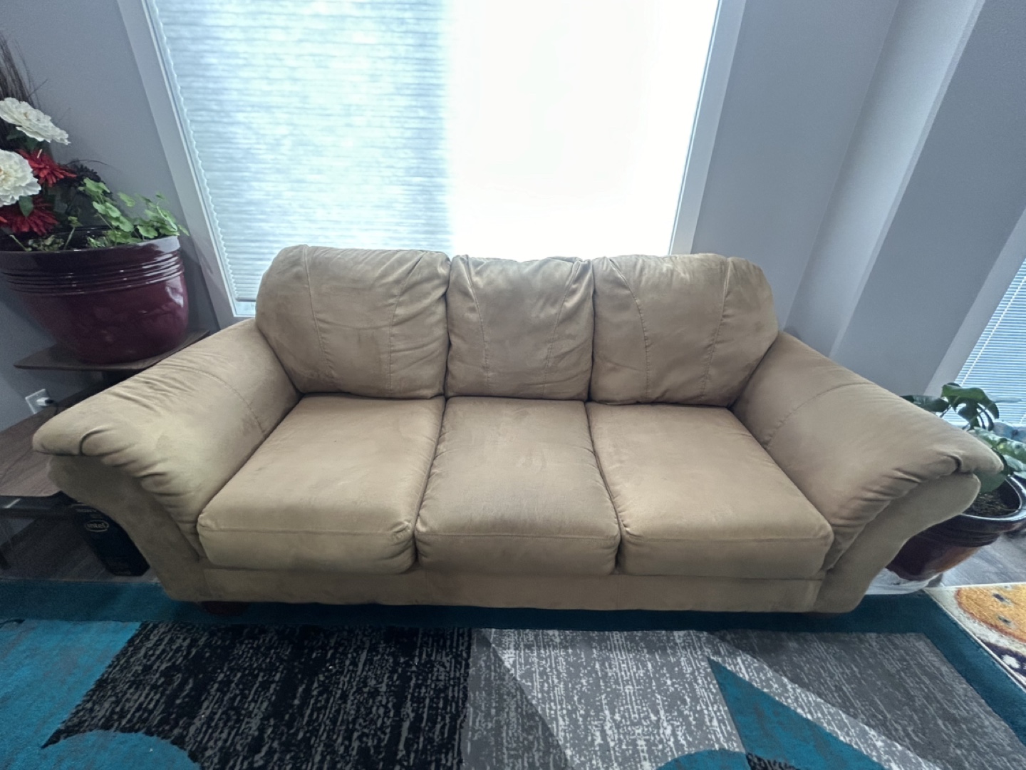 Beige Sofa and Loveseat Set