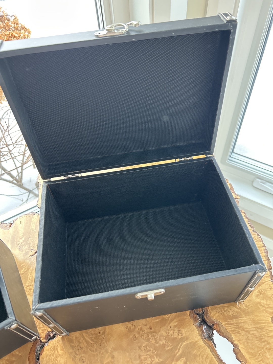 Set of Two Black Decorative Storage Boxes - photo 5