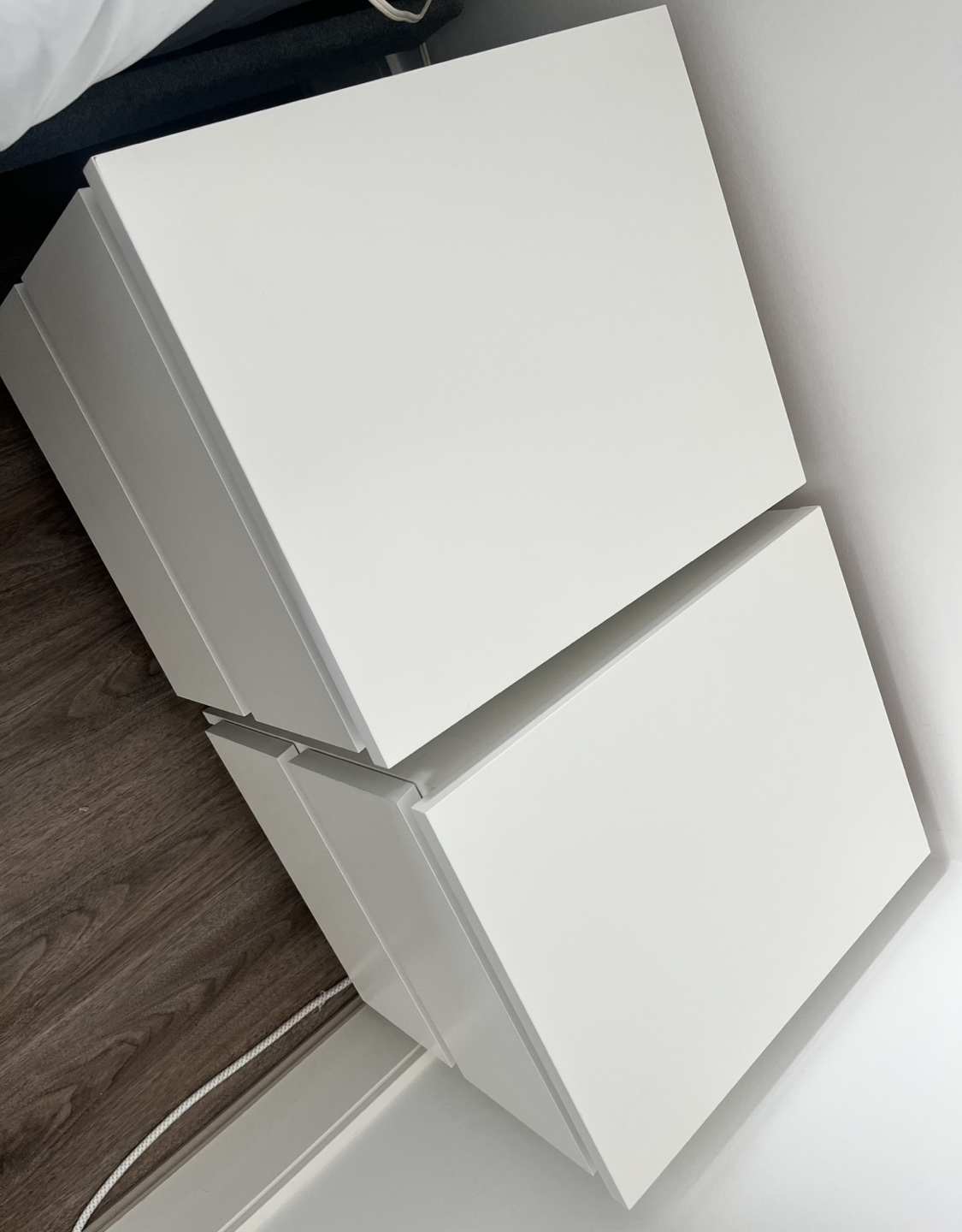 Pair of IKEA MALM White Two-Drawer Bedside Tables - photo 3