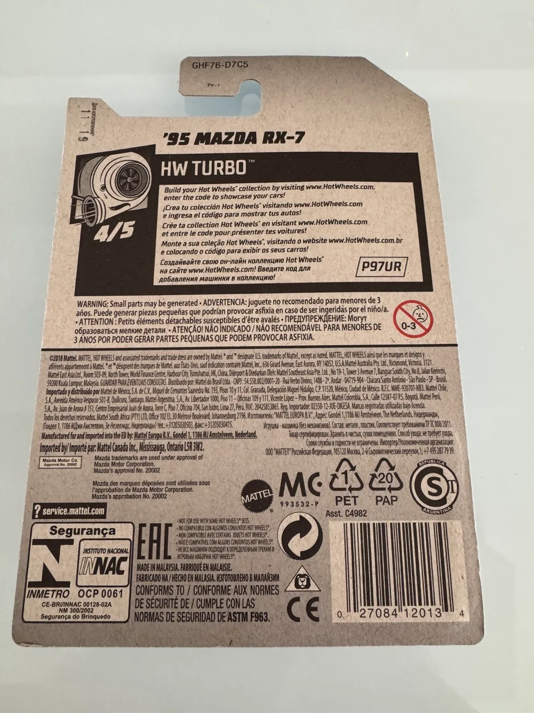 HOT WHEELS ‘95 MAZDA RX-7 DIECAST MINT BLUE image indicator(2)