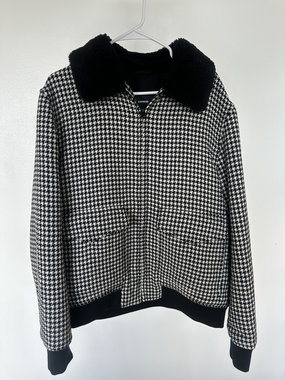 Men's Express Houndstooth Bomber Jacket - photo 2