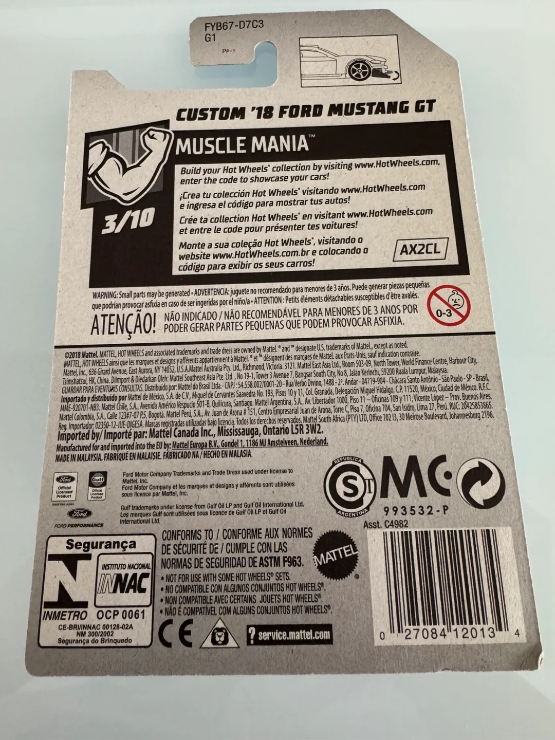 HOT WHEELS ‘18 FORD MUSTANG GT GULF DIECAST image indicator(3)