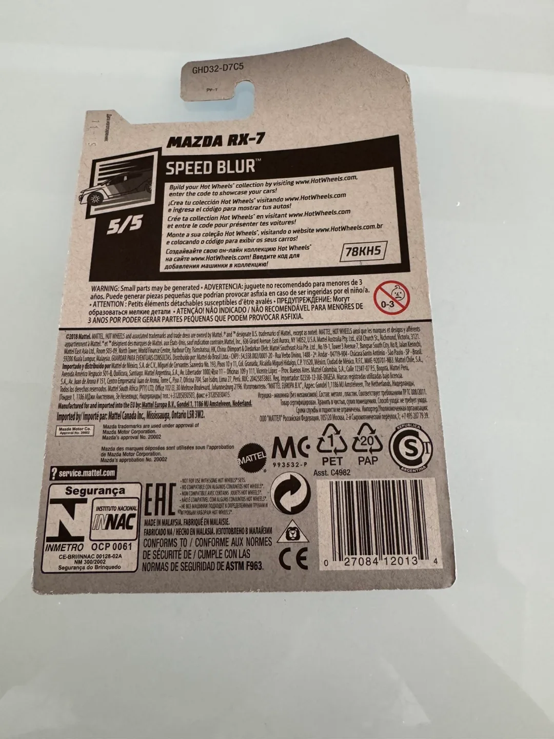 HOT WHEELS MAZDA RX-7  DIECAST MINT image indicator(3)