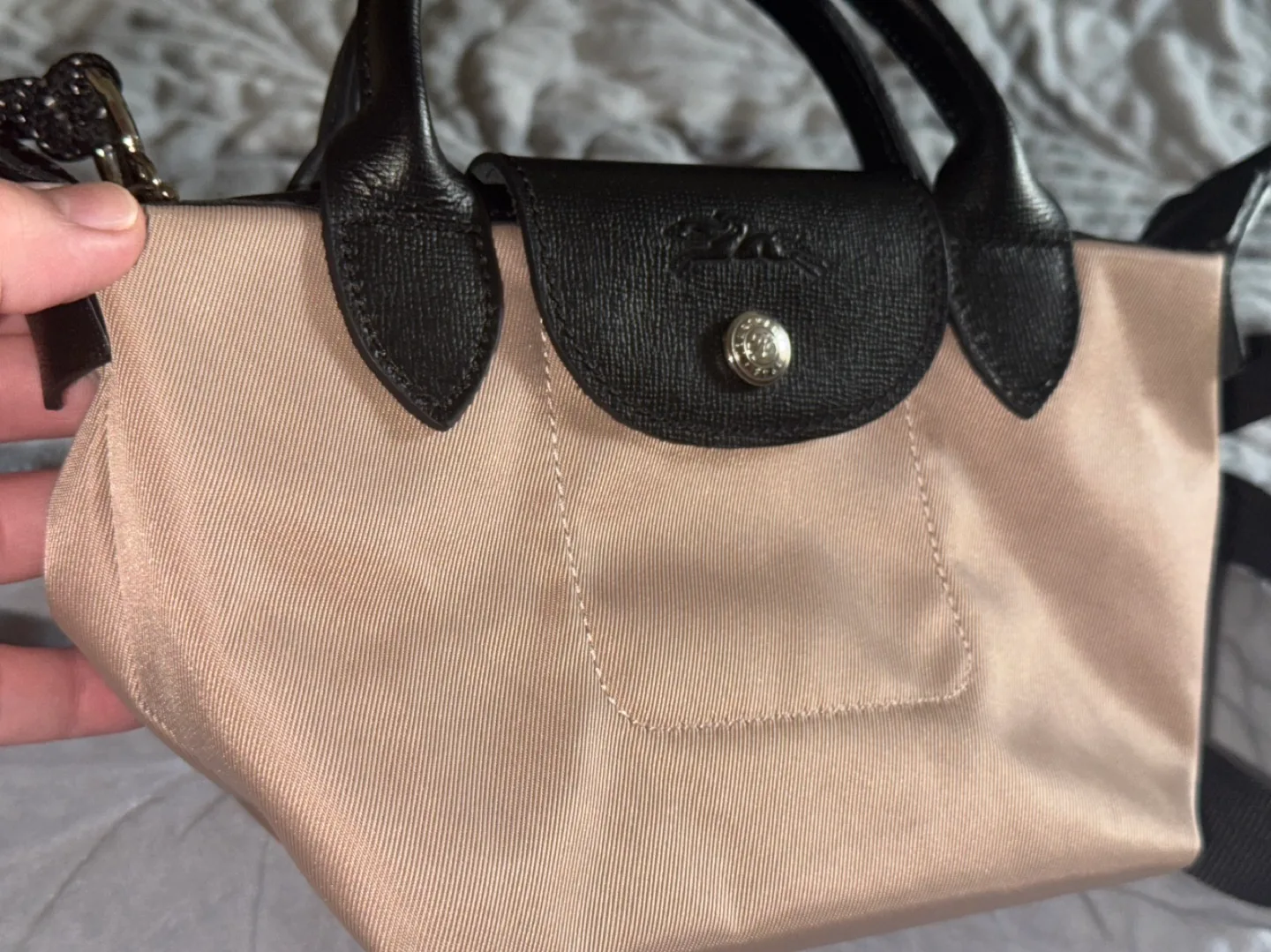 Longchamp Le Pliage Mini Bag - Beige & Black image indicator(4)