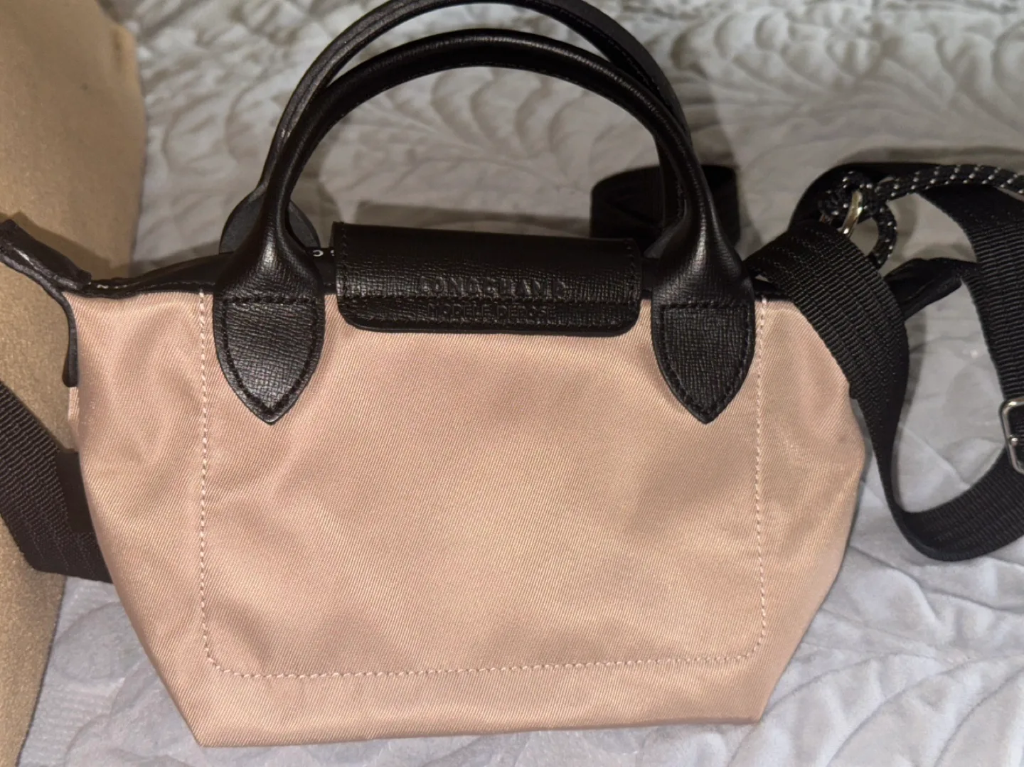 Longchamp Le Pliage Mini Bag - Beige & Black image indicator(2)