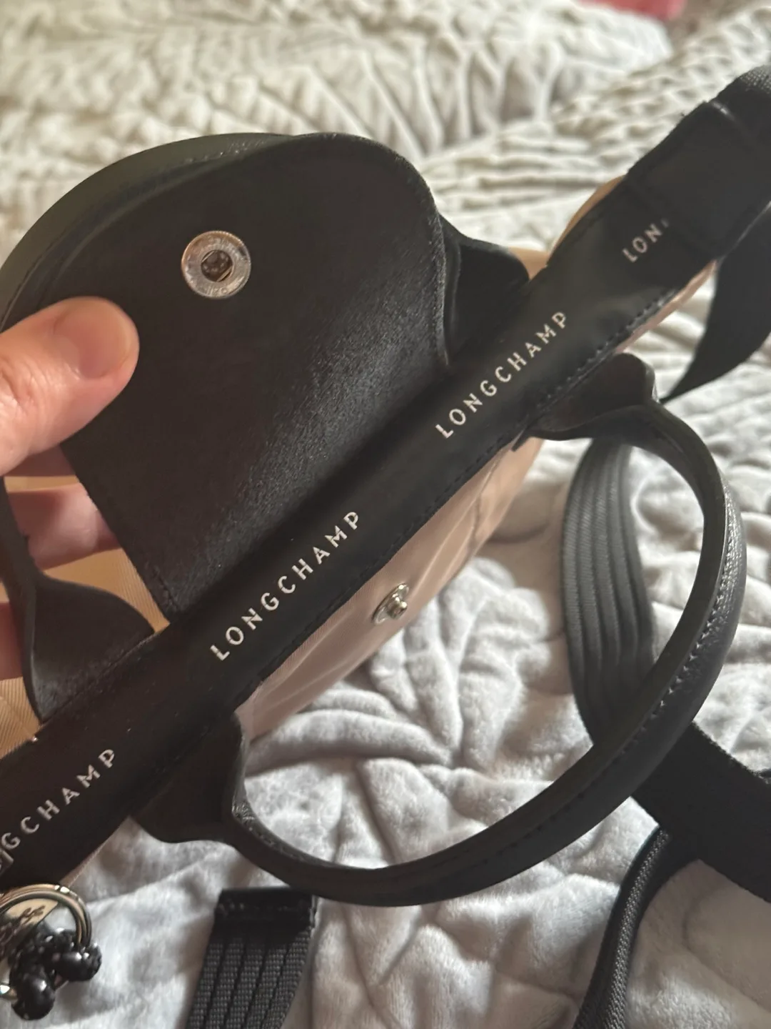 Longchamp Le Pliage Mini Bag - Beige & Black image indicator(8)