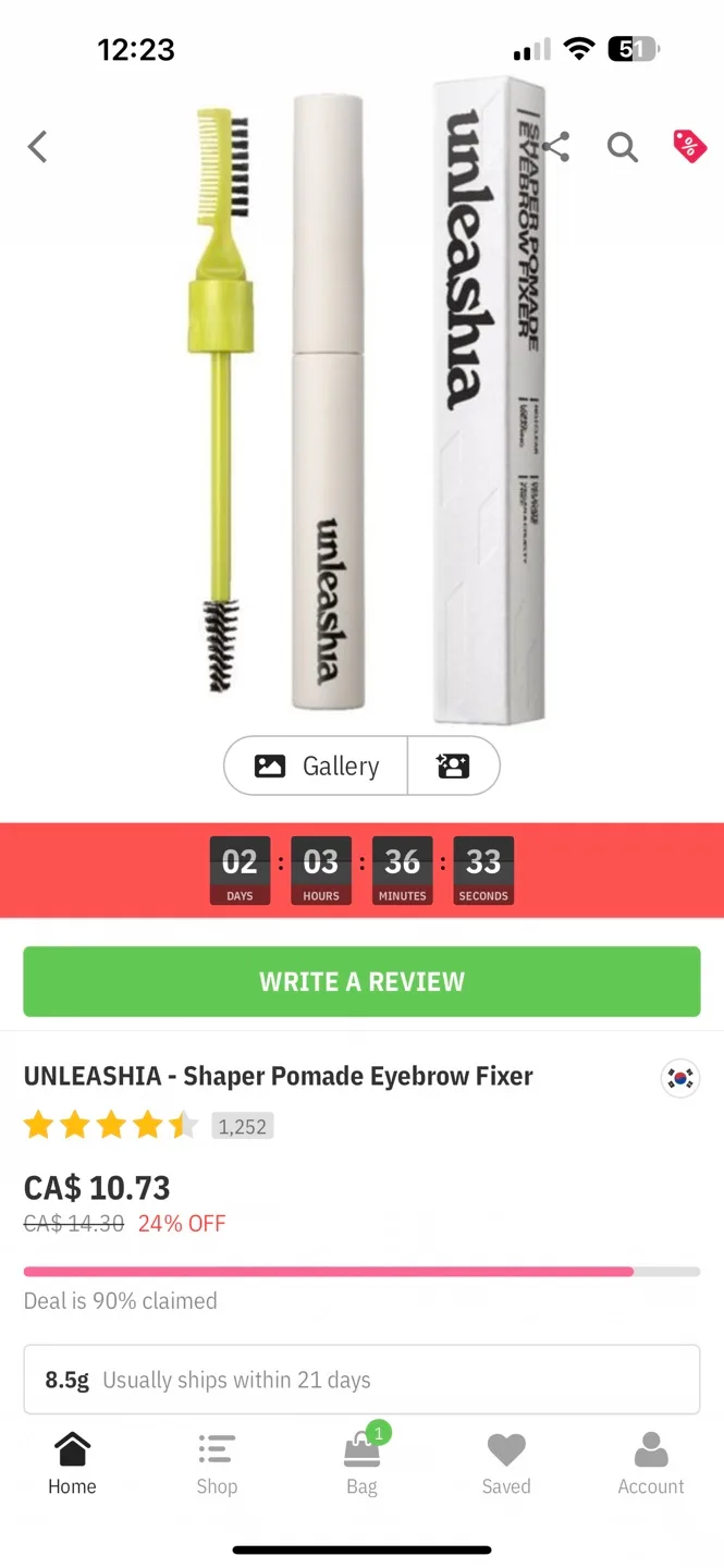 Unleashia Eyebrow Gel image indicator(4)