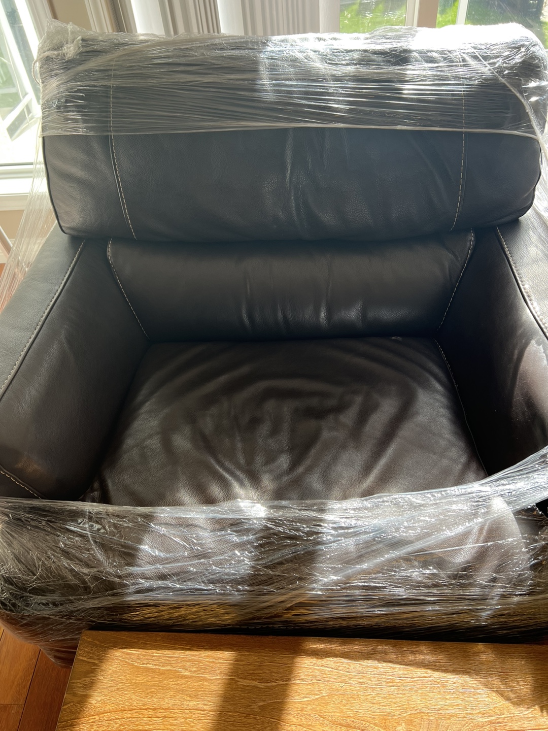Nature Editions Brown Leather Sofa and Armchair Set - photo 3