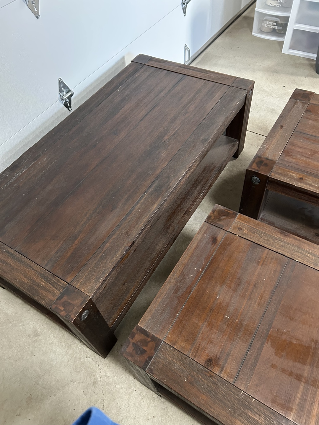 Three-piece wood coffee table set - photo 2