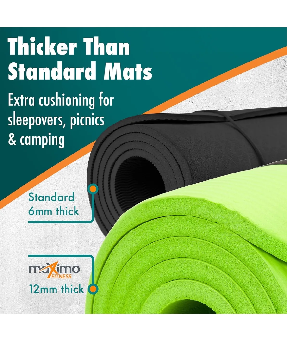 New Maximo Fitness Exercise Mat - 12mm Thick, Extra Cushion image indicator(4)