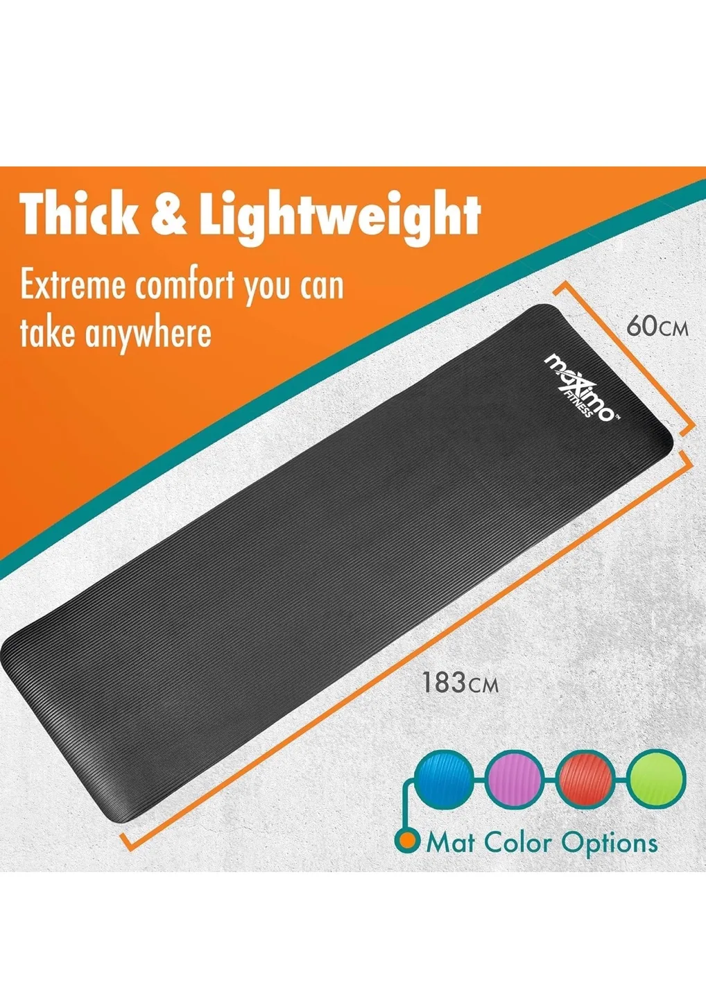 New Maximo Fitness Exercise Mat - 12mm Thick, Extra Cushion image indicator(2)