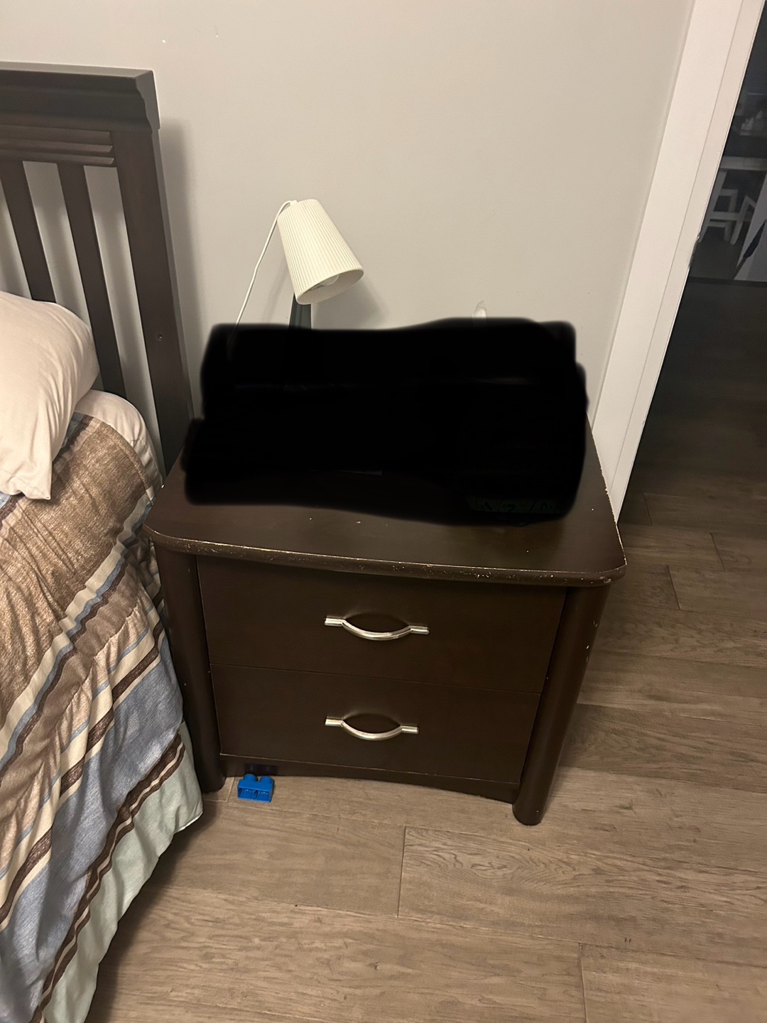 Dark Brown Wooden Nightstand and Dresser Set - photo 2
